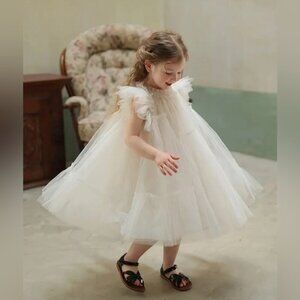🌸 Ethereal White Tulle Dress for Little Girls, flower girls ✨✨✨💕